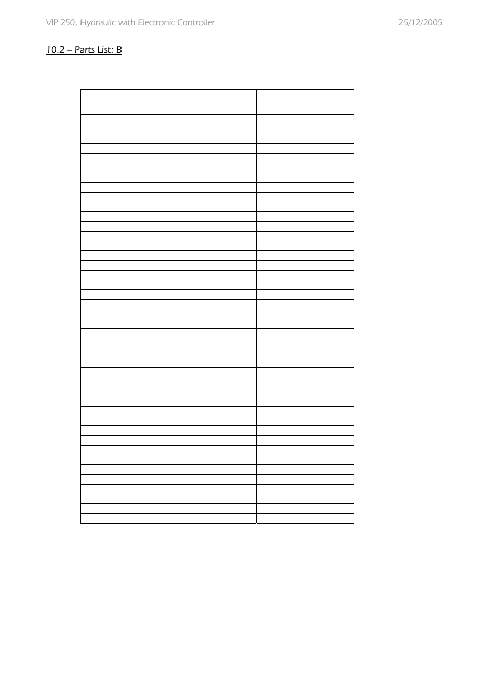 N° description q reference | MAX Power VIP250-HYD User Manual | Page 27 / 32