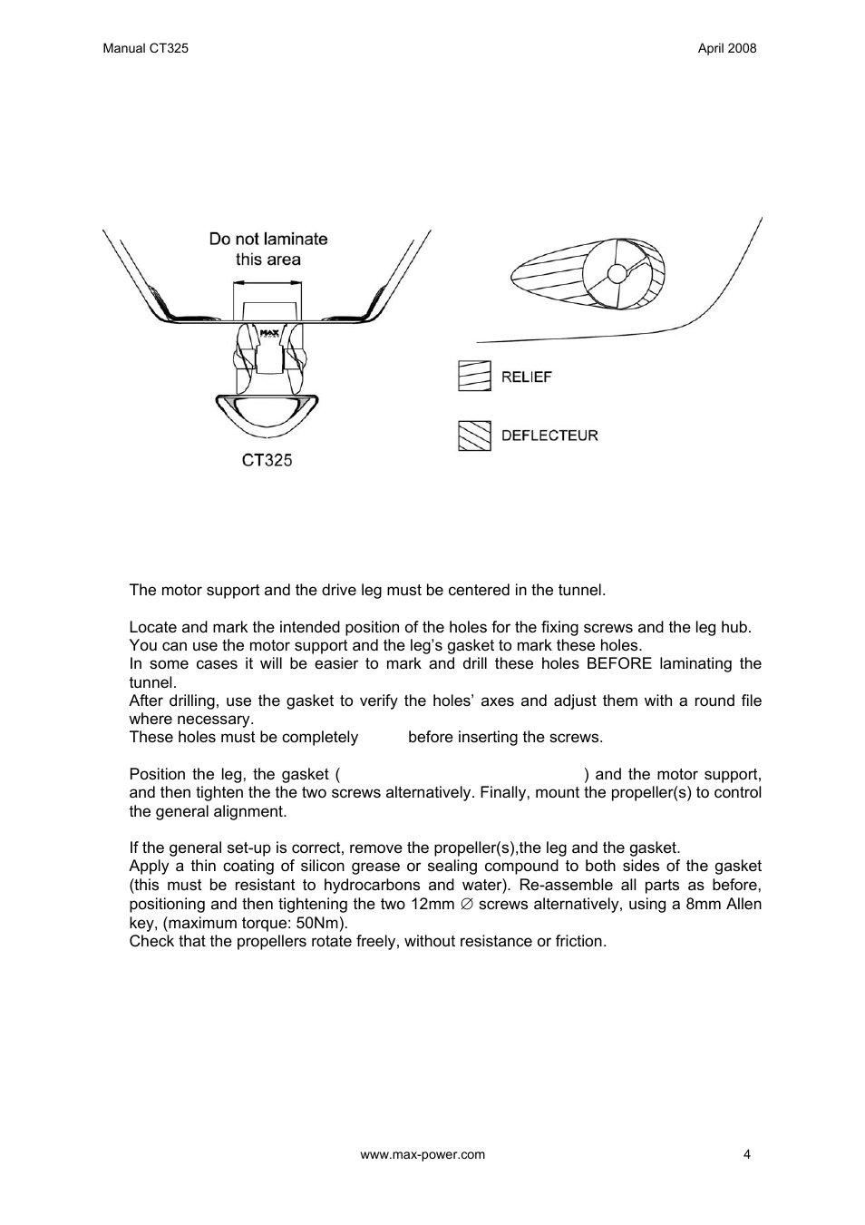 MAX Power CT325 Electric Tunnel Thruster User Manual | Page 5 / 20