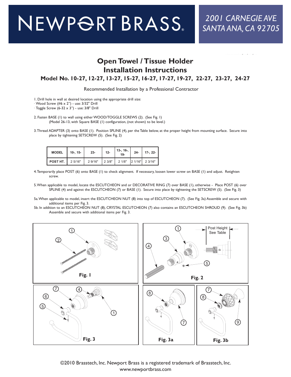 Newport Brass 12-27 User Manual | 2 pages