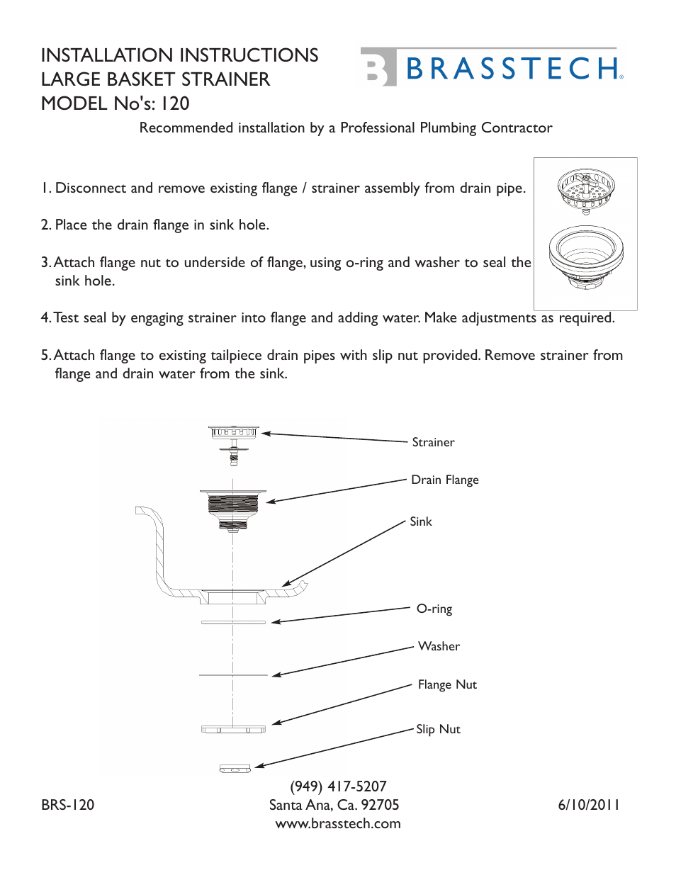 Newport Brass 120 Brasstech User Manual | 1 page