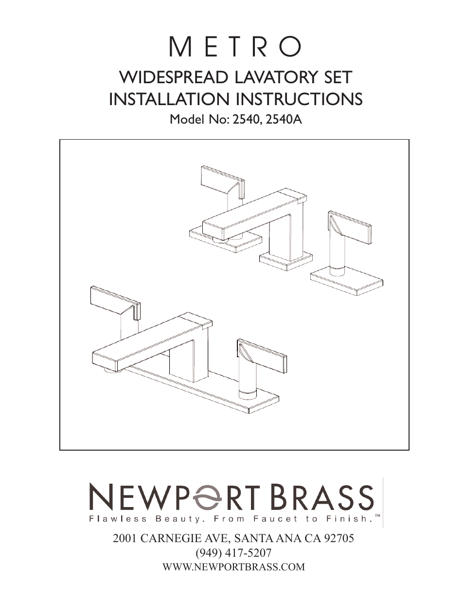 Newport Brass 2540A Metro User Manual | 3 pages