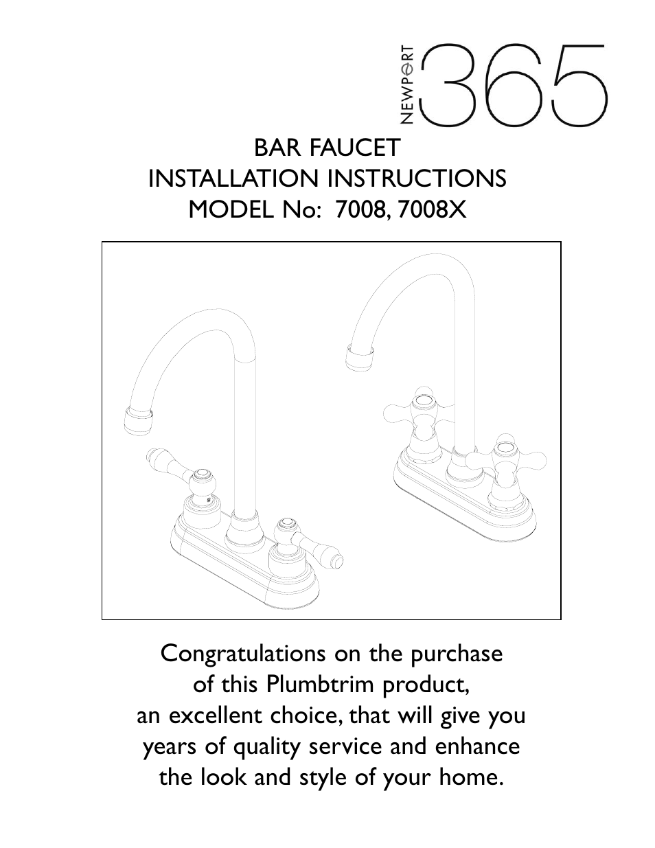 Newport Brass 7008X User Manual | 4 pages