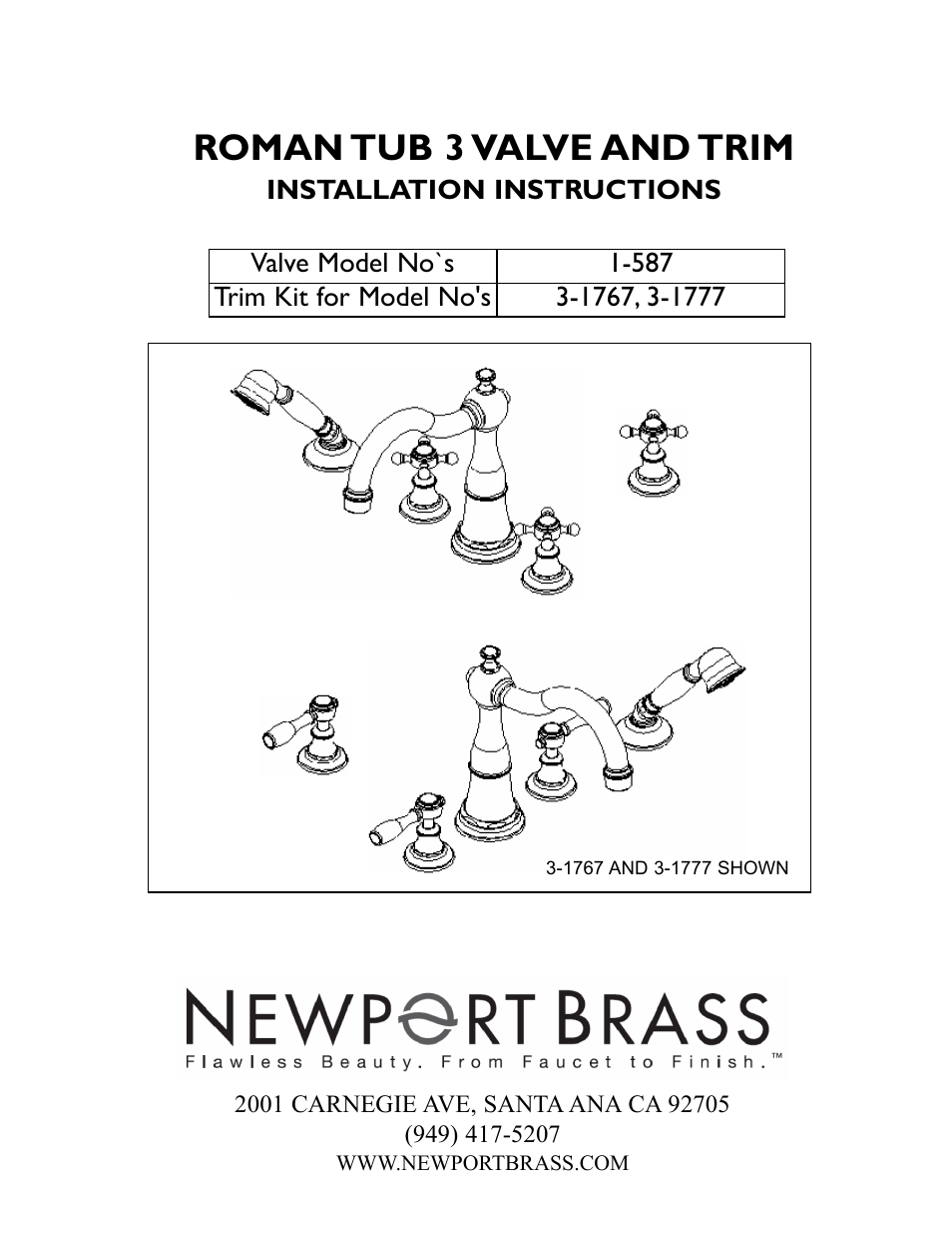 Newport Brass 3-1767 Victoria User Manual | 4 pages