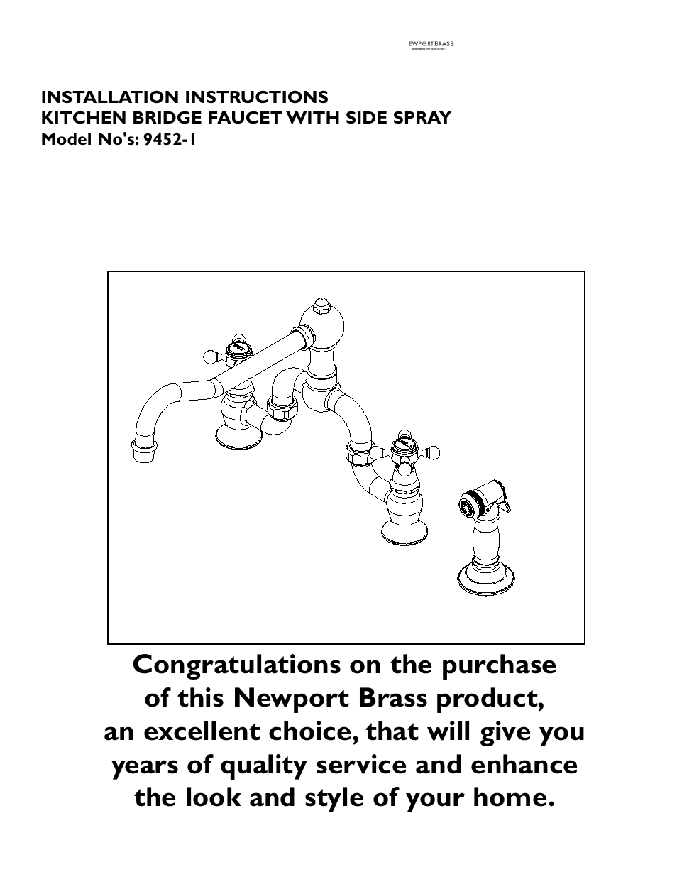 Newport Brass 9452-1 User Manual | 3 pages