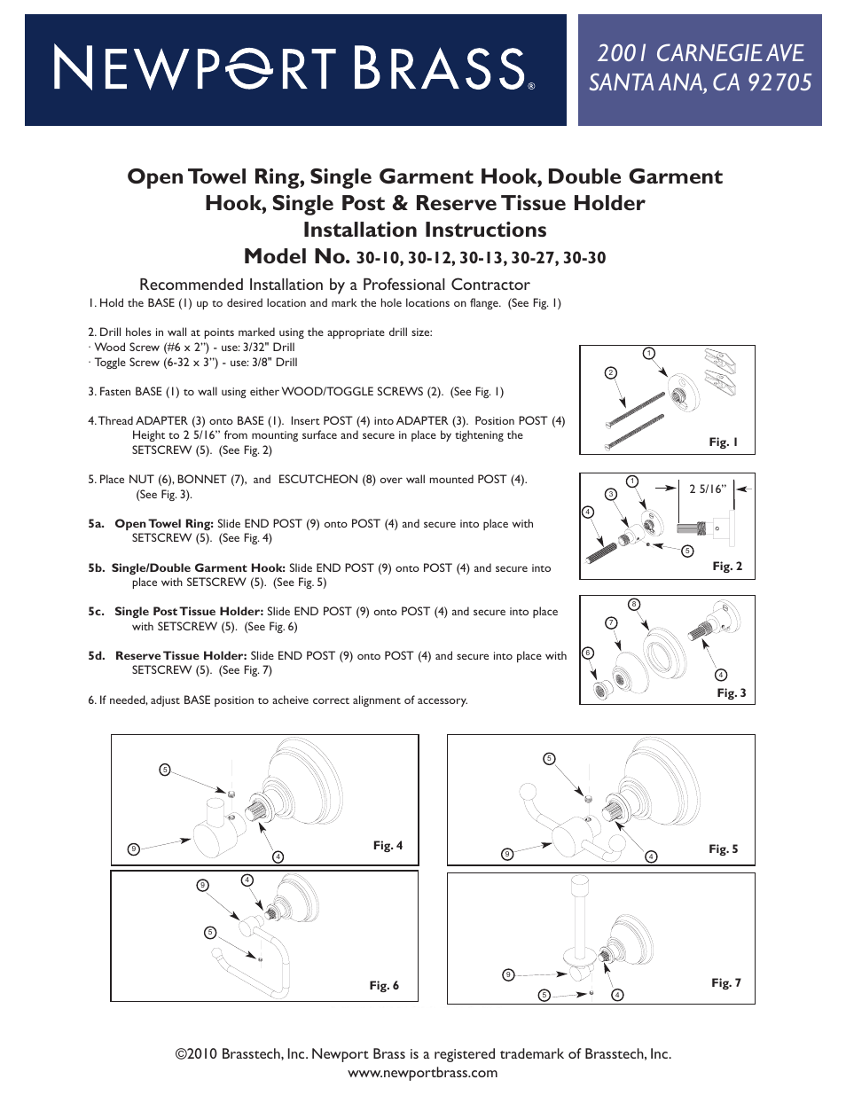 Newport Brass 30-27 User Manual | 2 pages