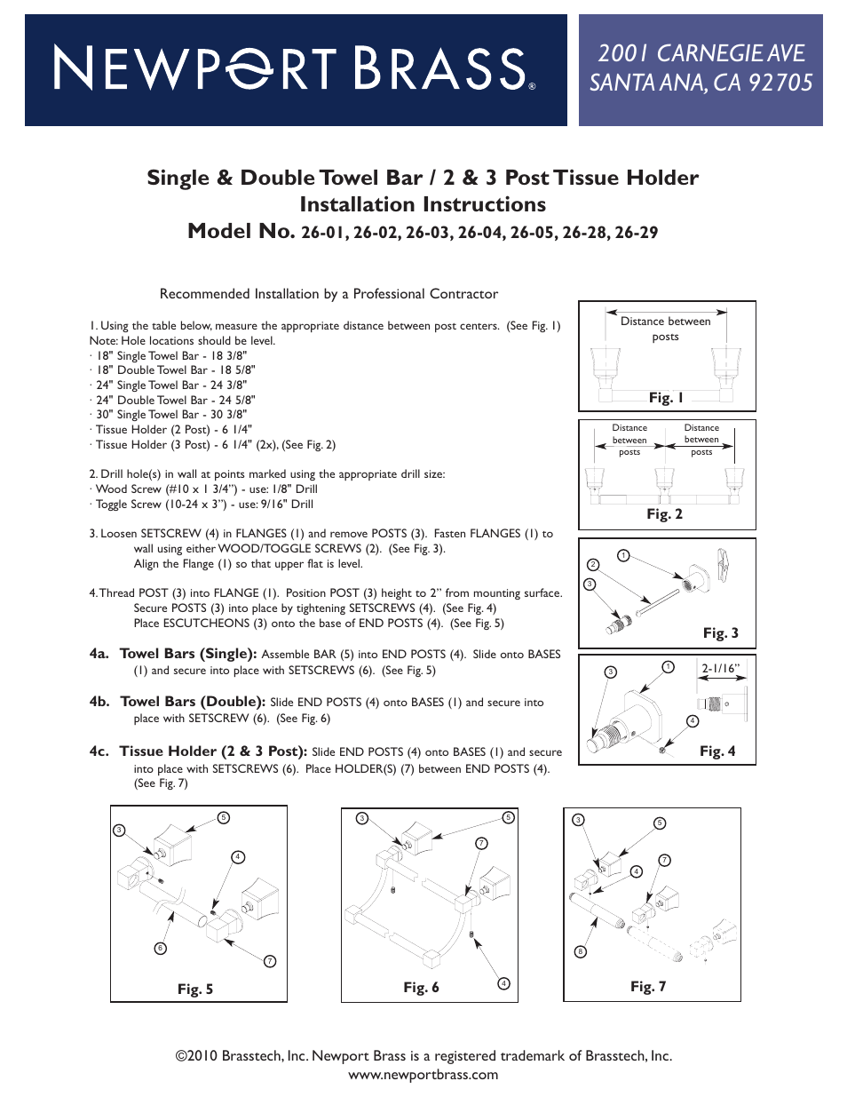 Newport Brass 26-28 User Manual | 2 pages