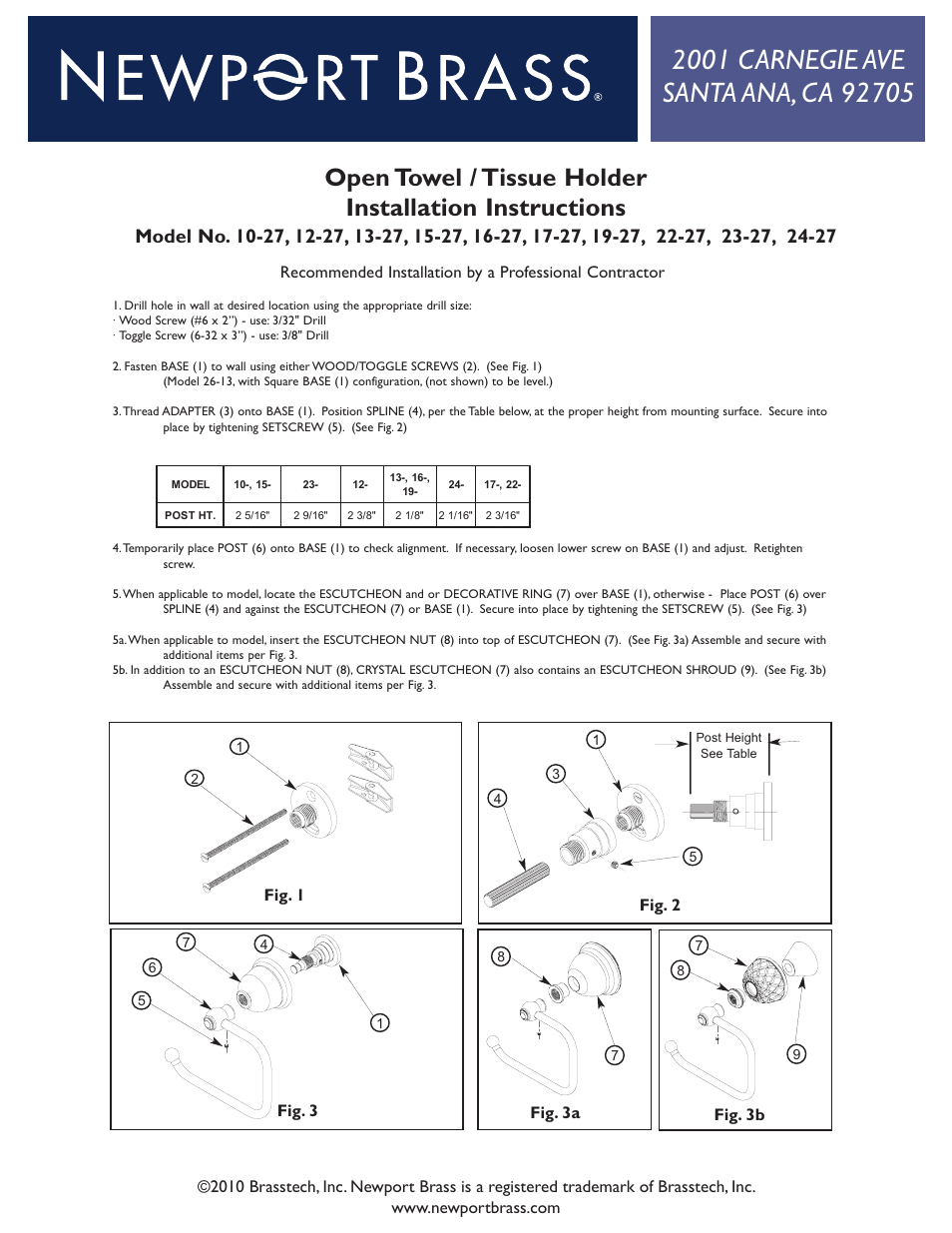 Newport Brass 19-27 User Manual | 2 pages