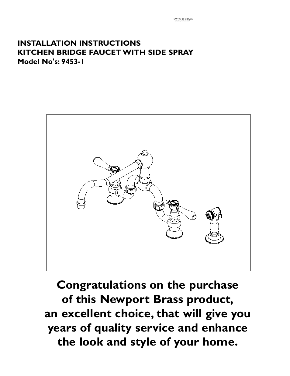 Newport Brass 9453-1 User Manual | 3 pages