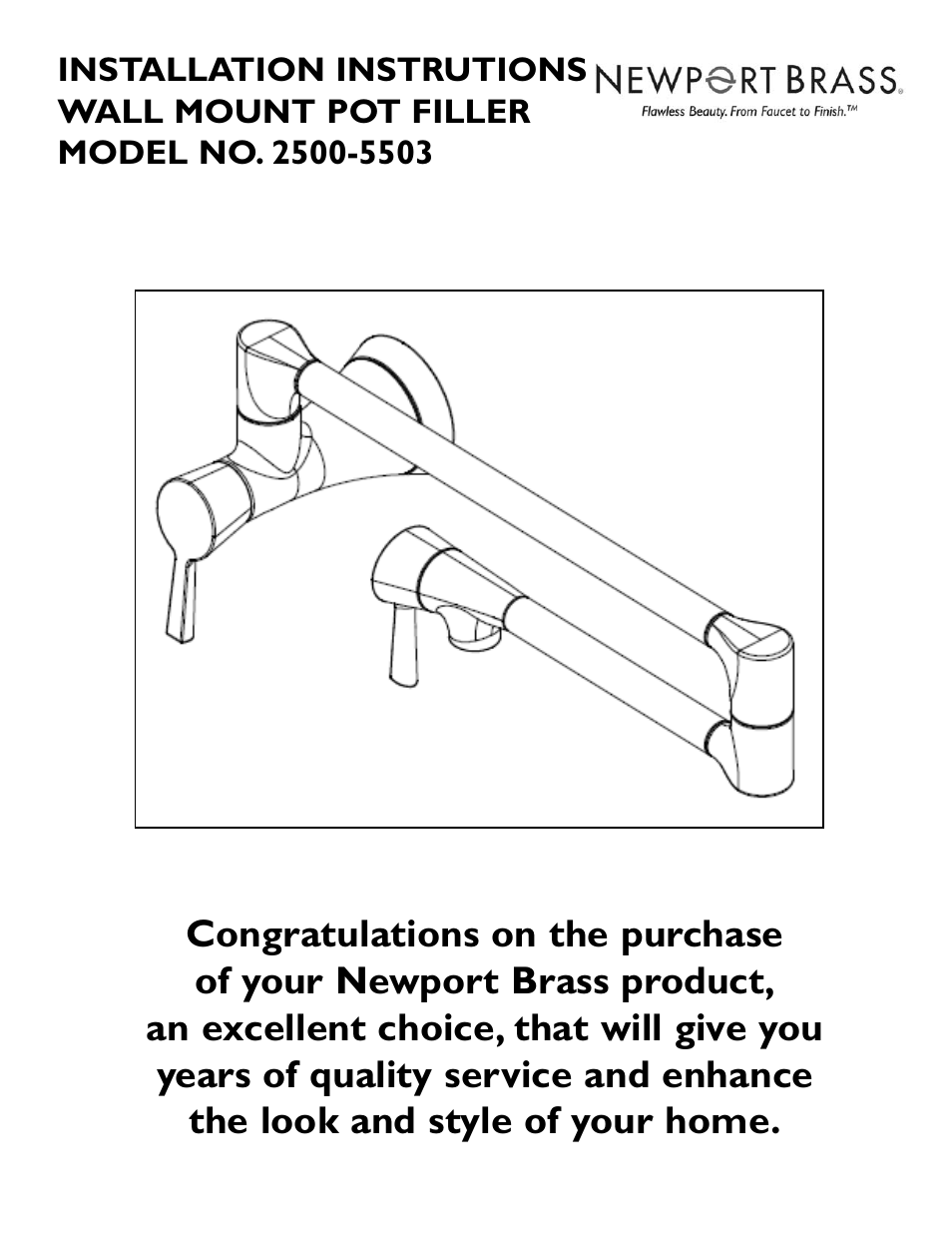 Newport Brass 2500-5503 User Manual | 2 pages