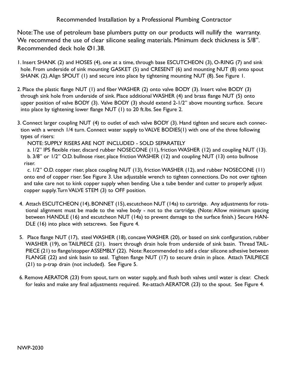 Newport Brass 2030 Cube 2 User Manual | Page 2 / 4