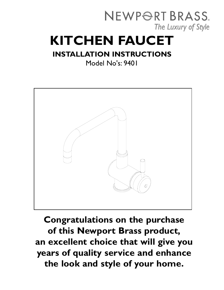 Newport Brass 9401 User Manual | 4 pages