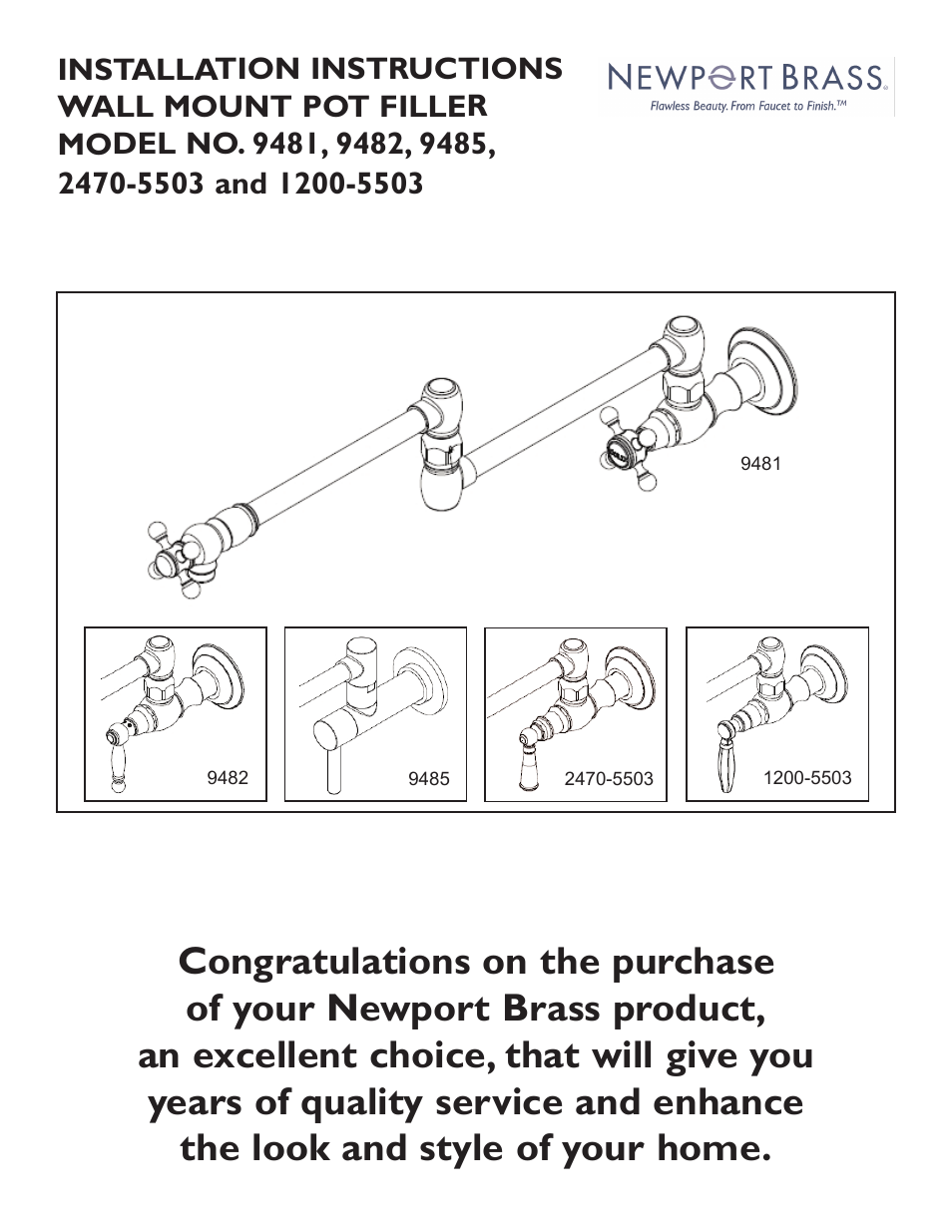 Newport Brass 2470-5503 User Manual | 2 pages