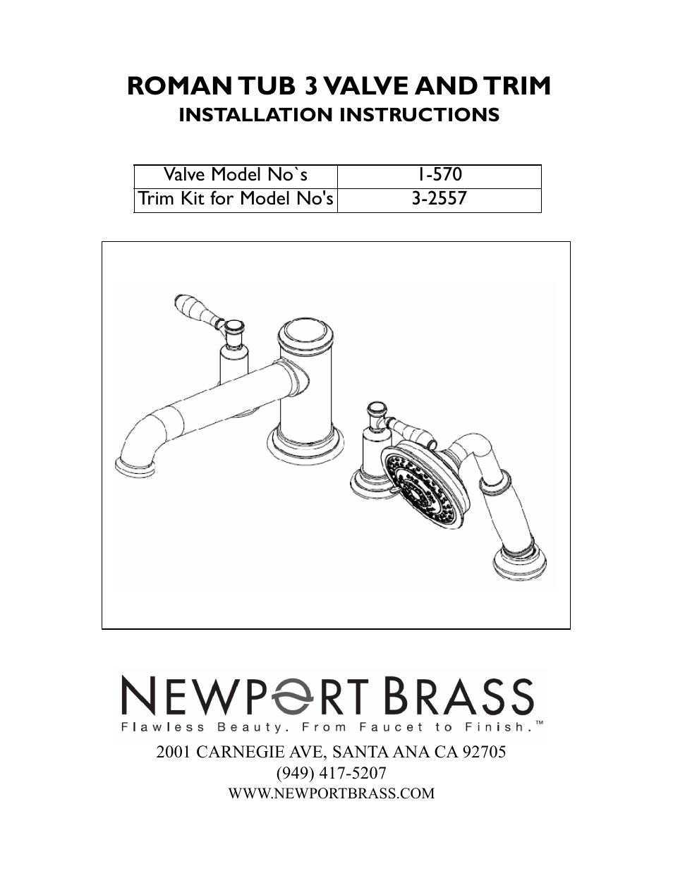 Newport Brass 1-570 User Manual | 4 pages