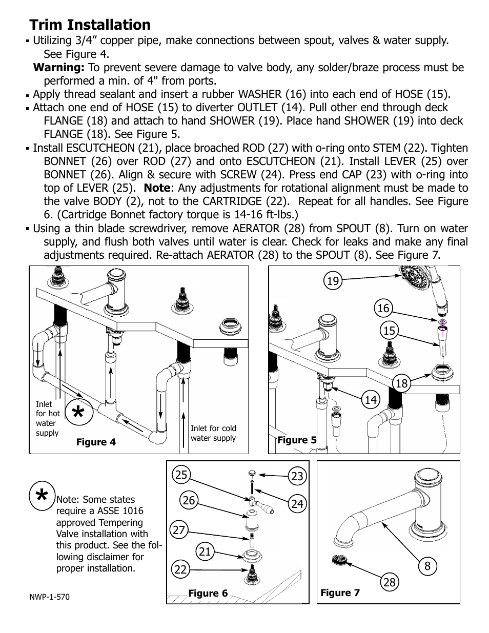 Trim installation | Newport Brass 1-570 User Manual | Page 3 / 4