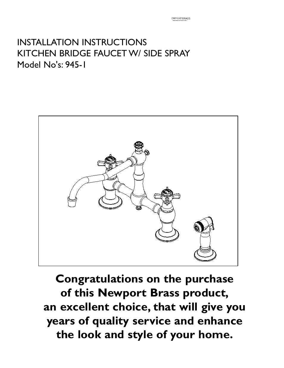 Newport Brass 945-1 User Manual | 3 pages