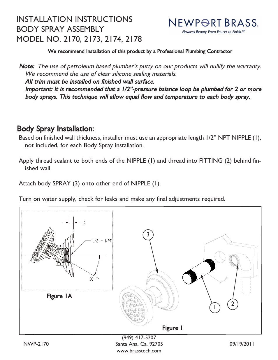 Newport Brass 2178 User Manual | 1 page