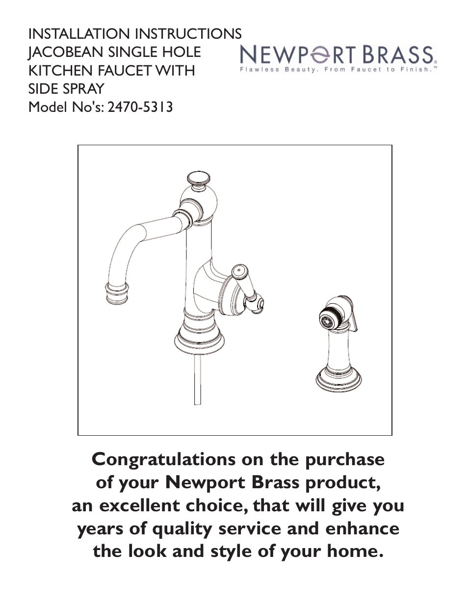 Newport Brass 2470-5313 User Manual | 3 pages