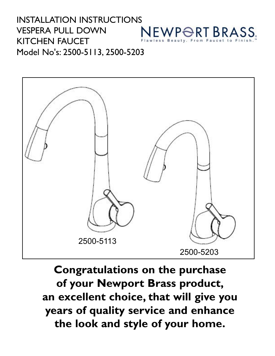 Newport Brass 2500-5203 User Manual | 3 pages