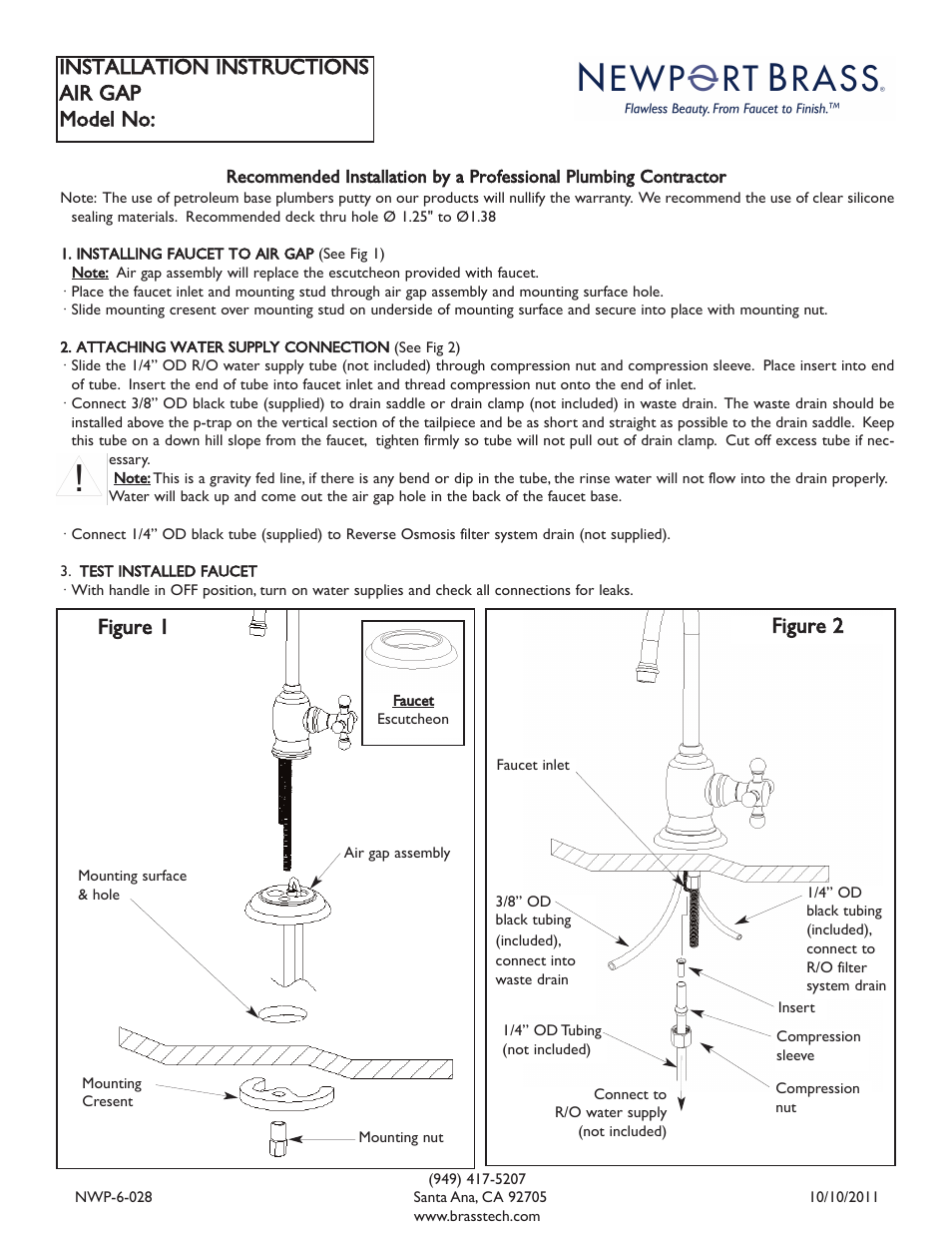 Newport Brass 6-028 User Manual | 1 page