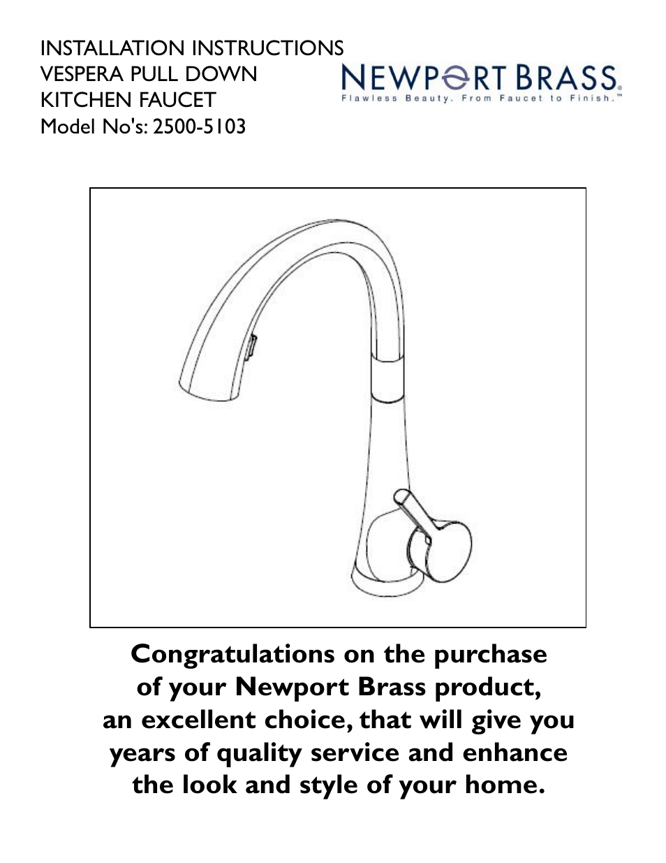 Newport Brass 2500-5103 User Manual | 3 pages