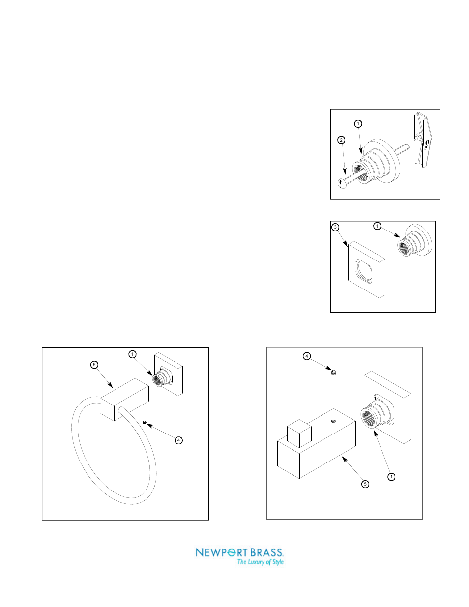 Newport Brass 19-12 Towel Ring_Garment Hook User Manual | 2 pages