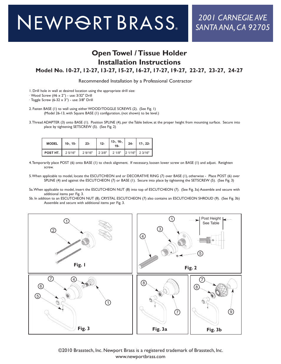 Newport Brass 13-27 User Manual | 2 pages