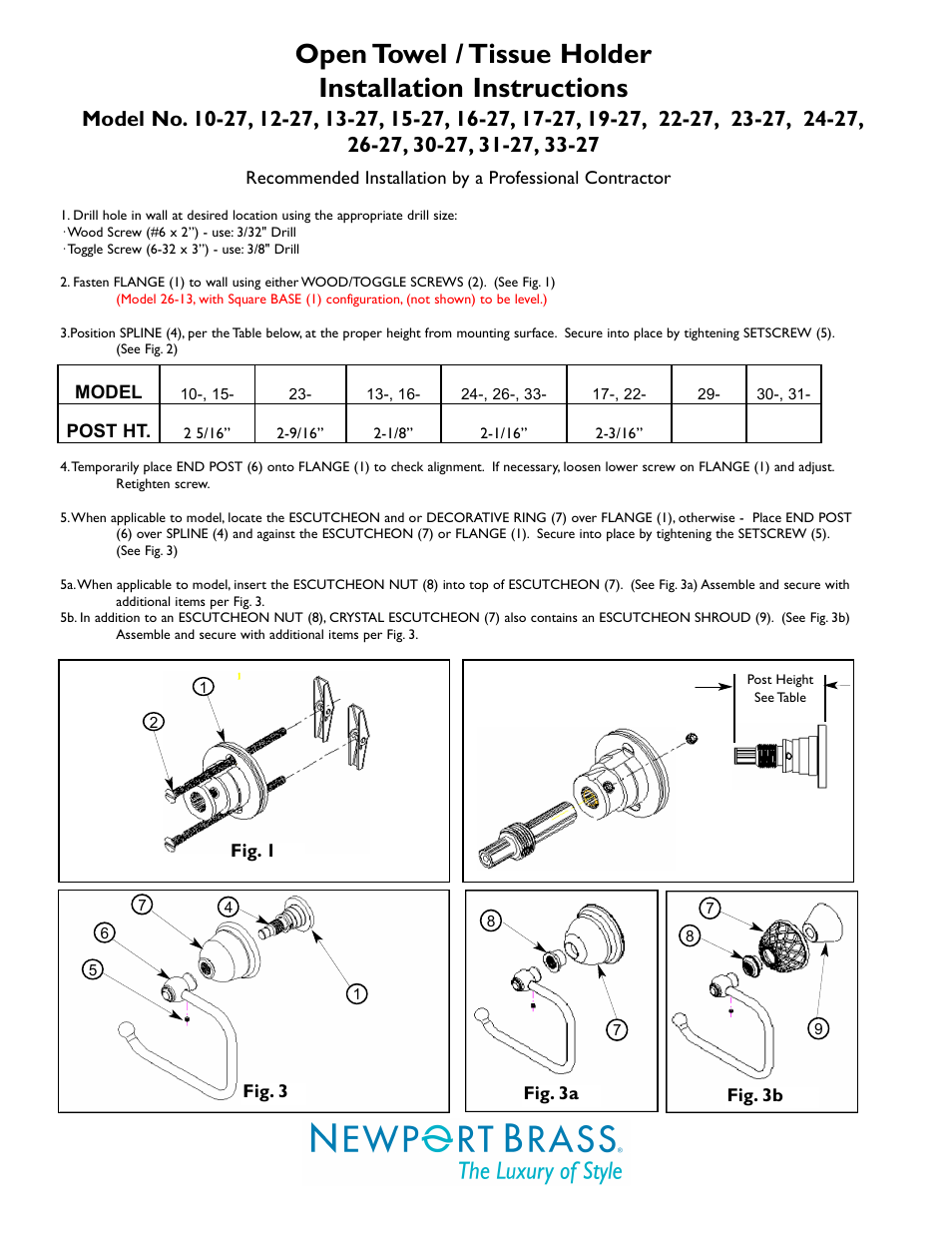 Newport Brass 10-27 User Manual | 1 page