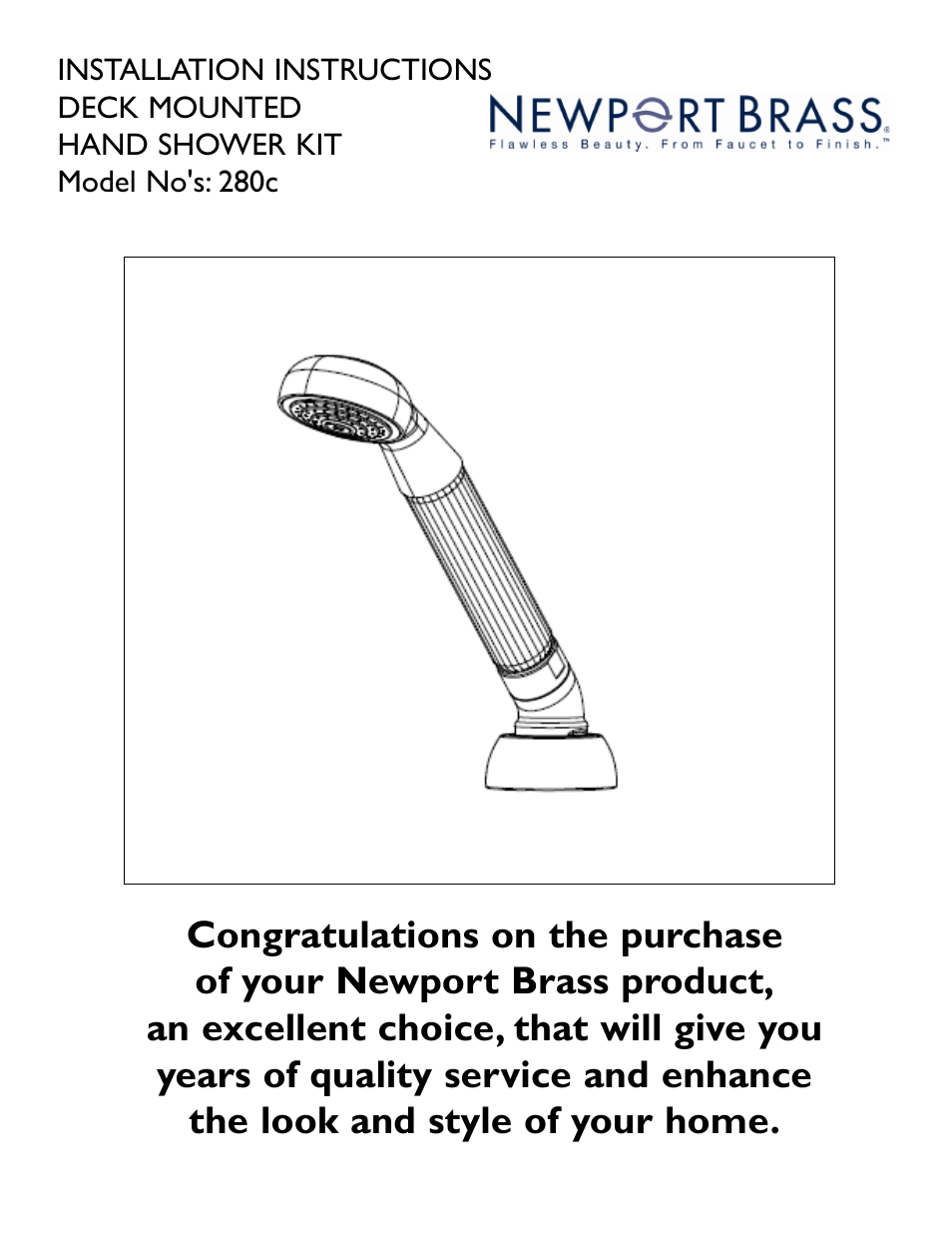 Newport Brass 280C User Manual | 3 pages