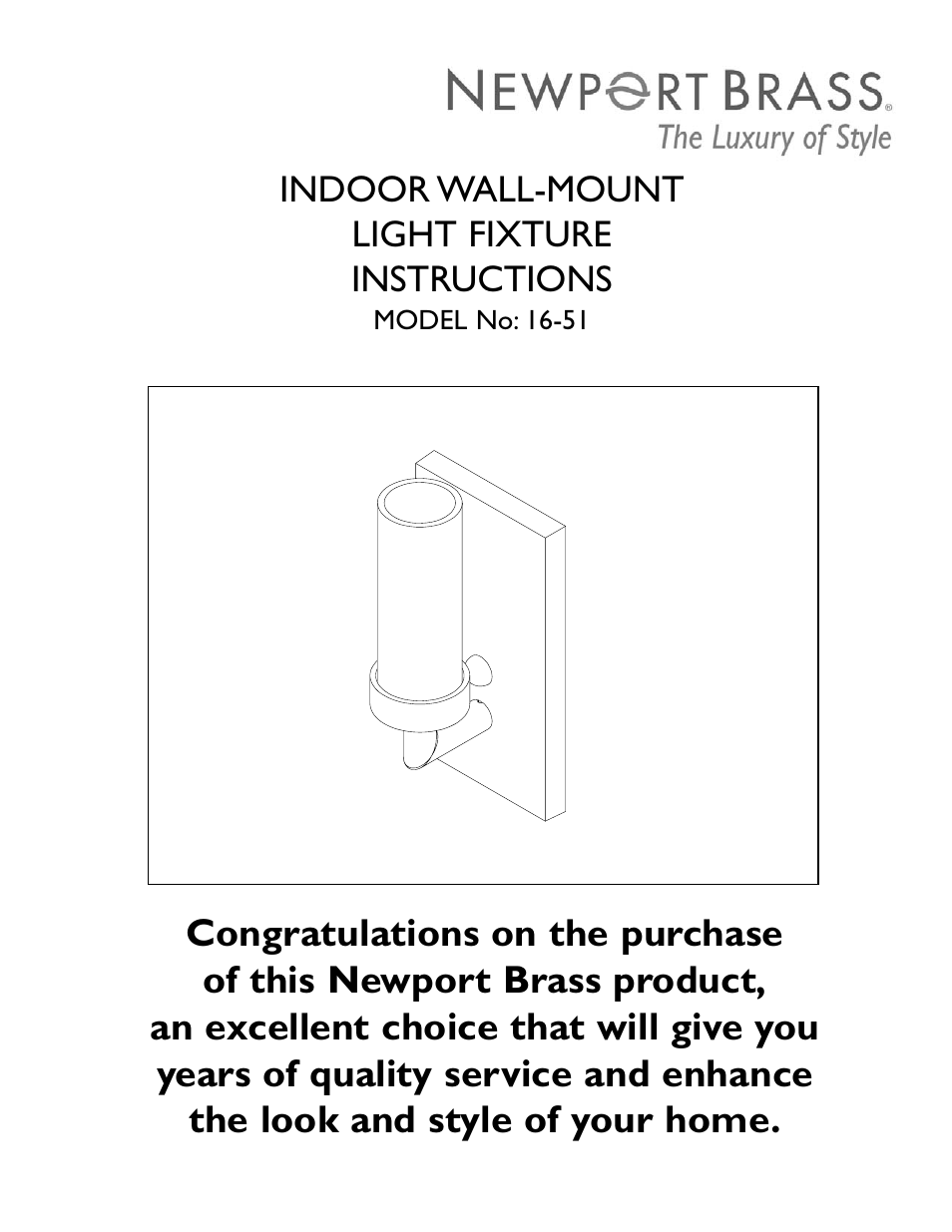 Newport Brass 16-51 User Manual | 4 pages