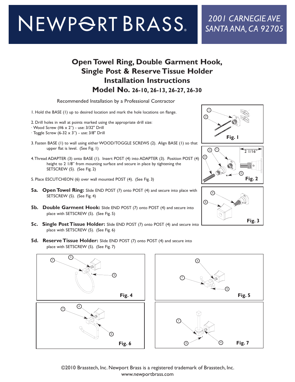 Newport Brass 26-27 User Manual | 2 pages