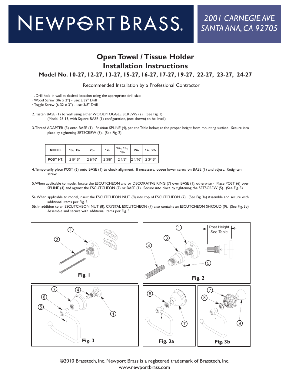 Newport Brass 16-27 User Manual | 2 pages