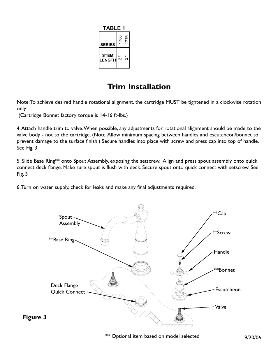 Trim installation, Figure 3 | Newport Brass 3-1776 Victoria User Manual | Page 3 / 4