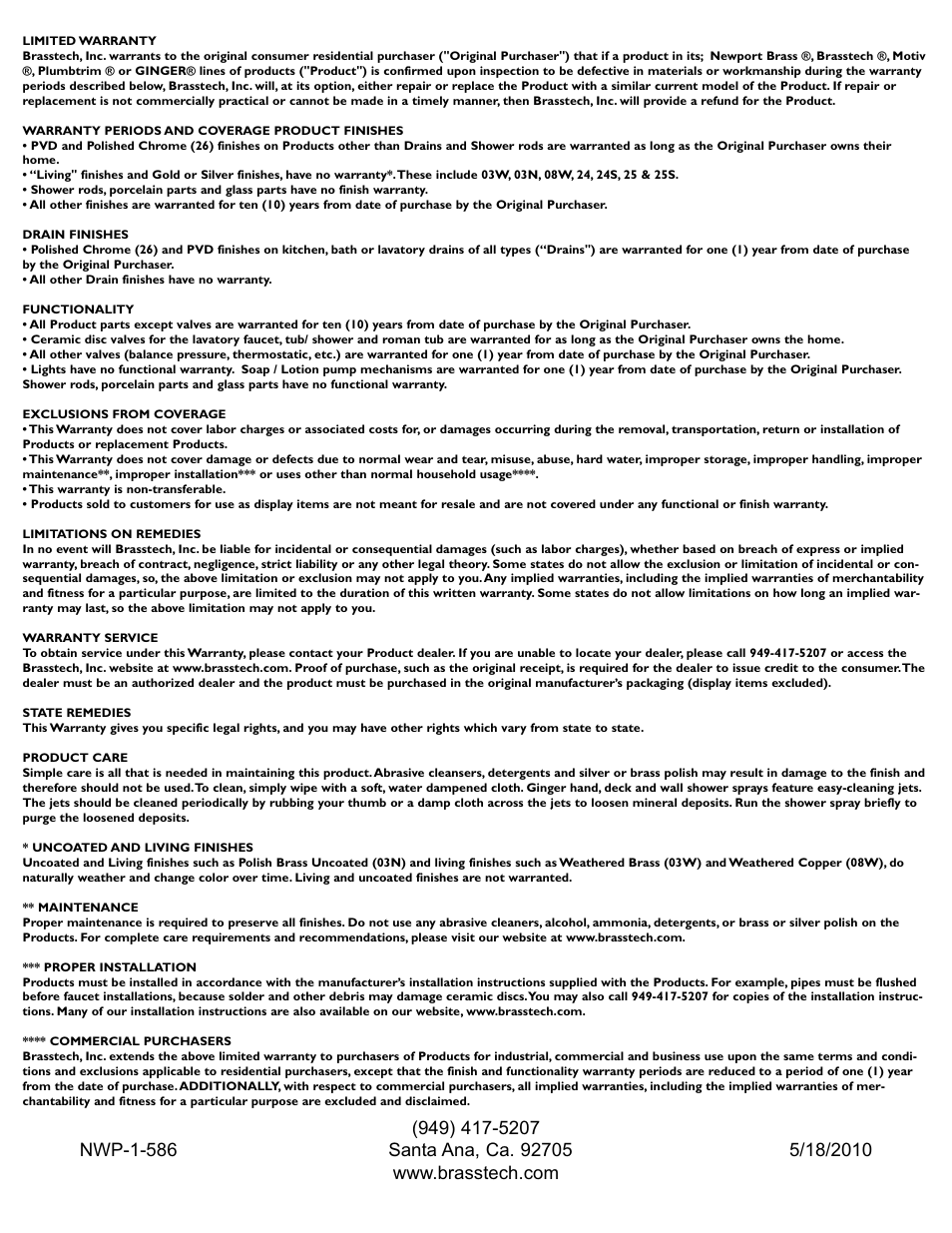 Newport Brass 3-1776 Victoria User Manual | Page 4 / 4