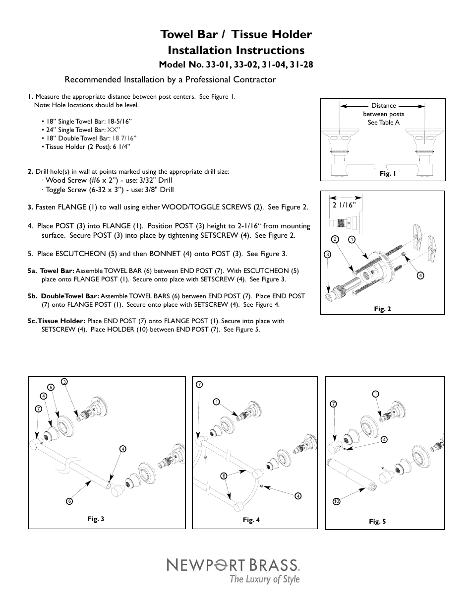 Newport Brass 33-28 User Manual | 2 pages