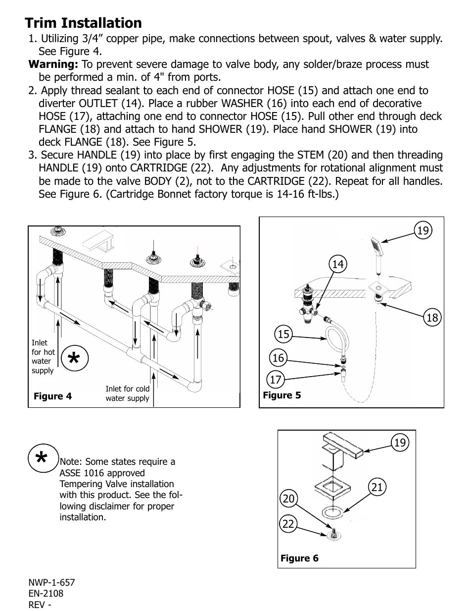 Trim installation | Newport Brass 2567 Skylar User Manual | Page 3 / 4