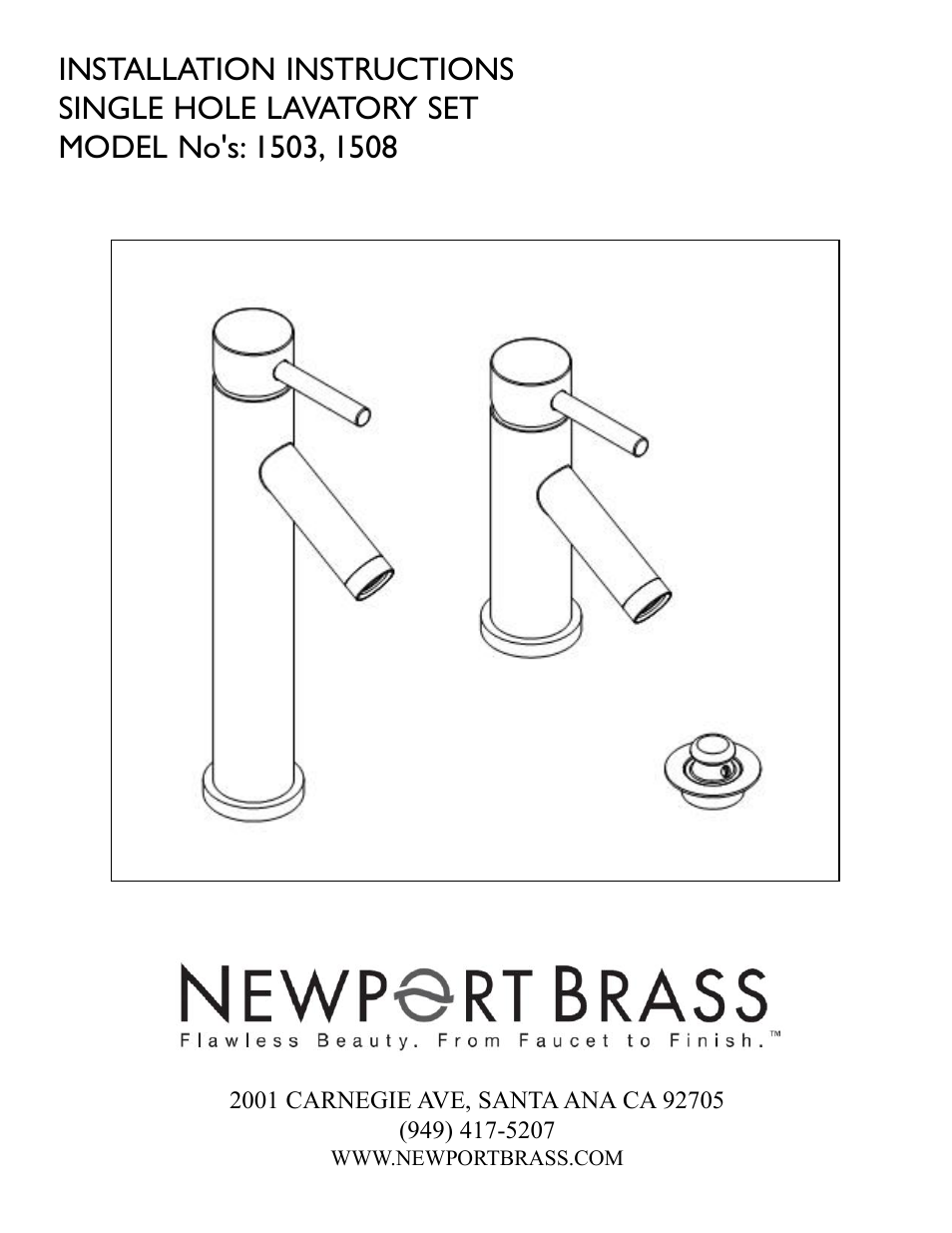 Newport Brass 1508 East Linear User Manual | 3 pages