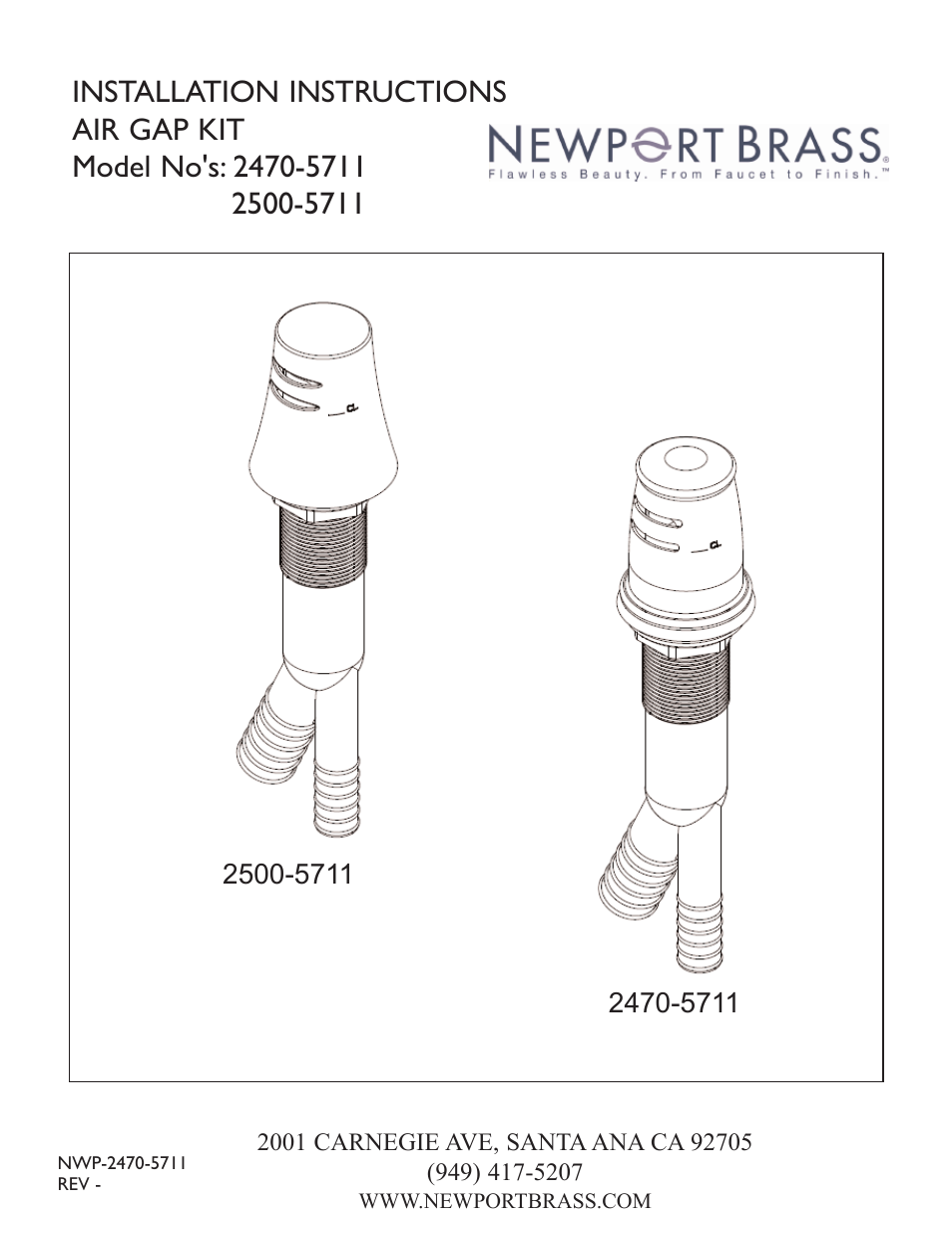 Newport Brass 2500-5751 User Manual | 2 pages