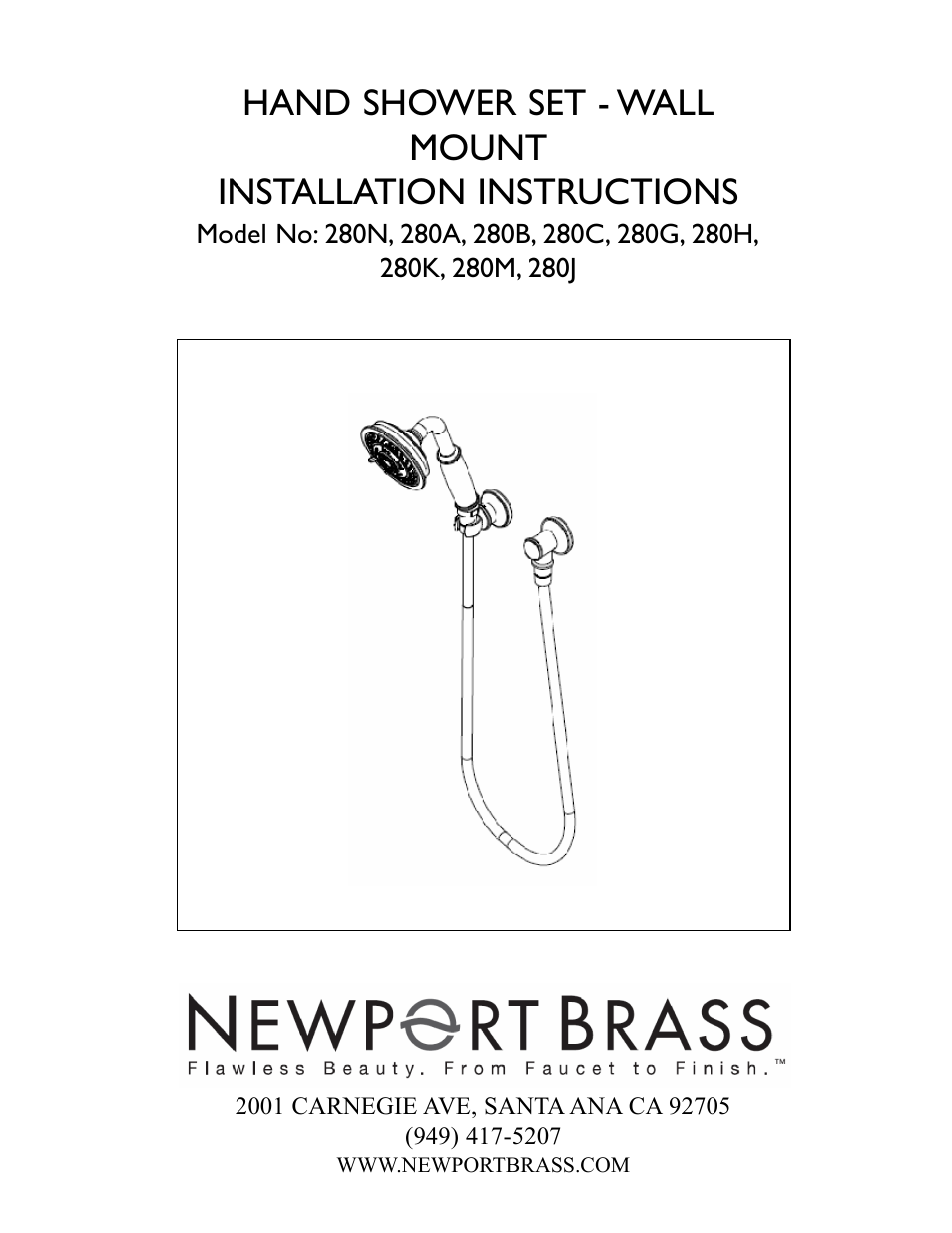 Newport Brass 280N Ithaca User Manual | 3 pages