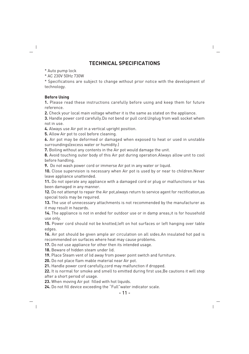 SINBO SK 2394 User Manual | Page 12 / 64