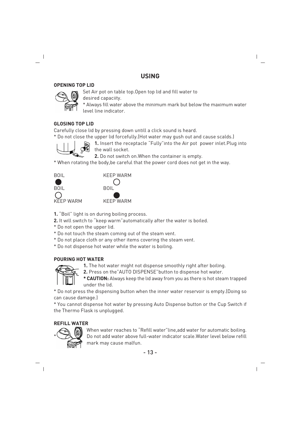 Using | SINBO SK 2394 User Manual | Page 14 / 64