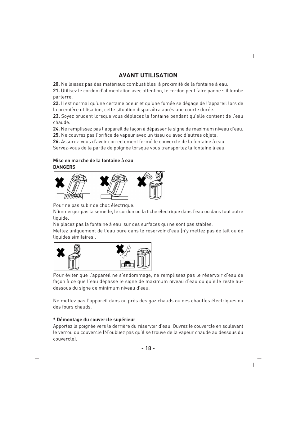 Avant utilisation | SINBO SK 2394 User Manual | Page 19 / 64