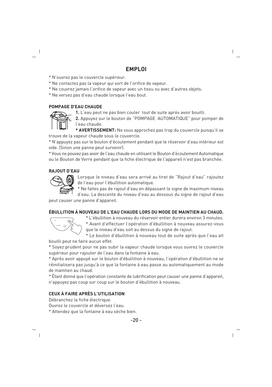 Emploi | SINBO SK 2394 User Manual | Page 21 / 64