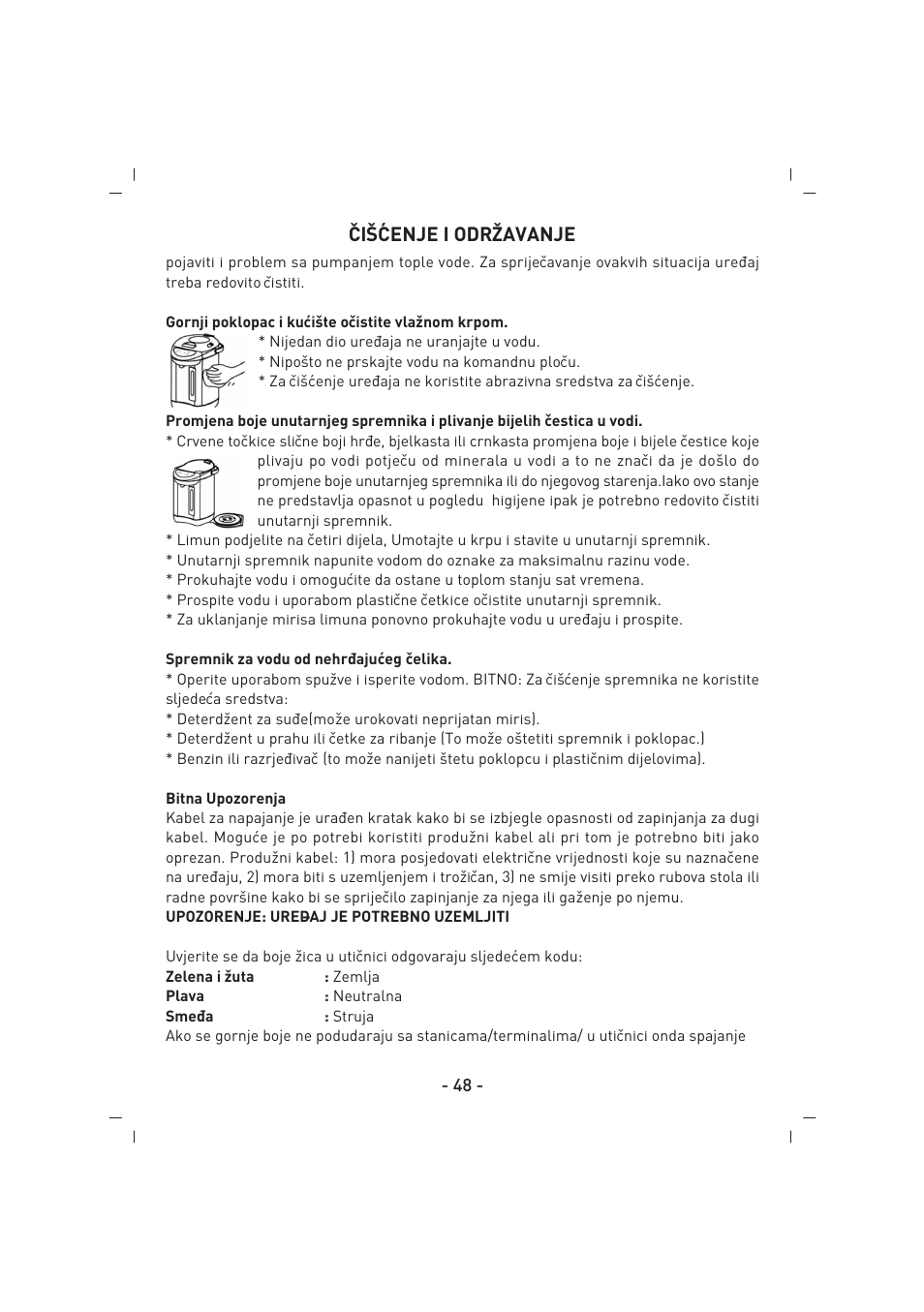 ˇciˇs´cenje i odrˇzavanje | SINBO SK 2394 User Manual | Page 49 / 64