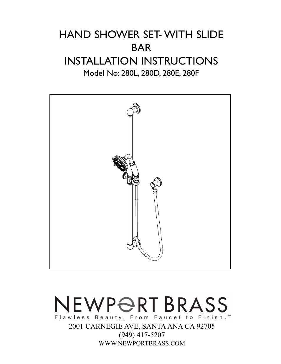 Newport Brass 280L Ithaca User Manual | 3 pages