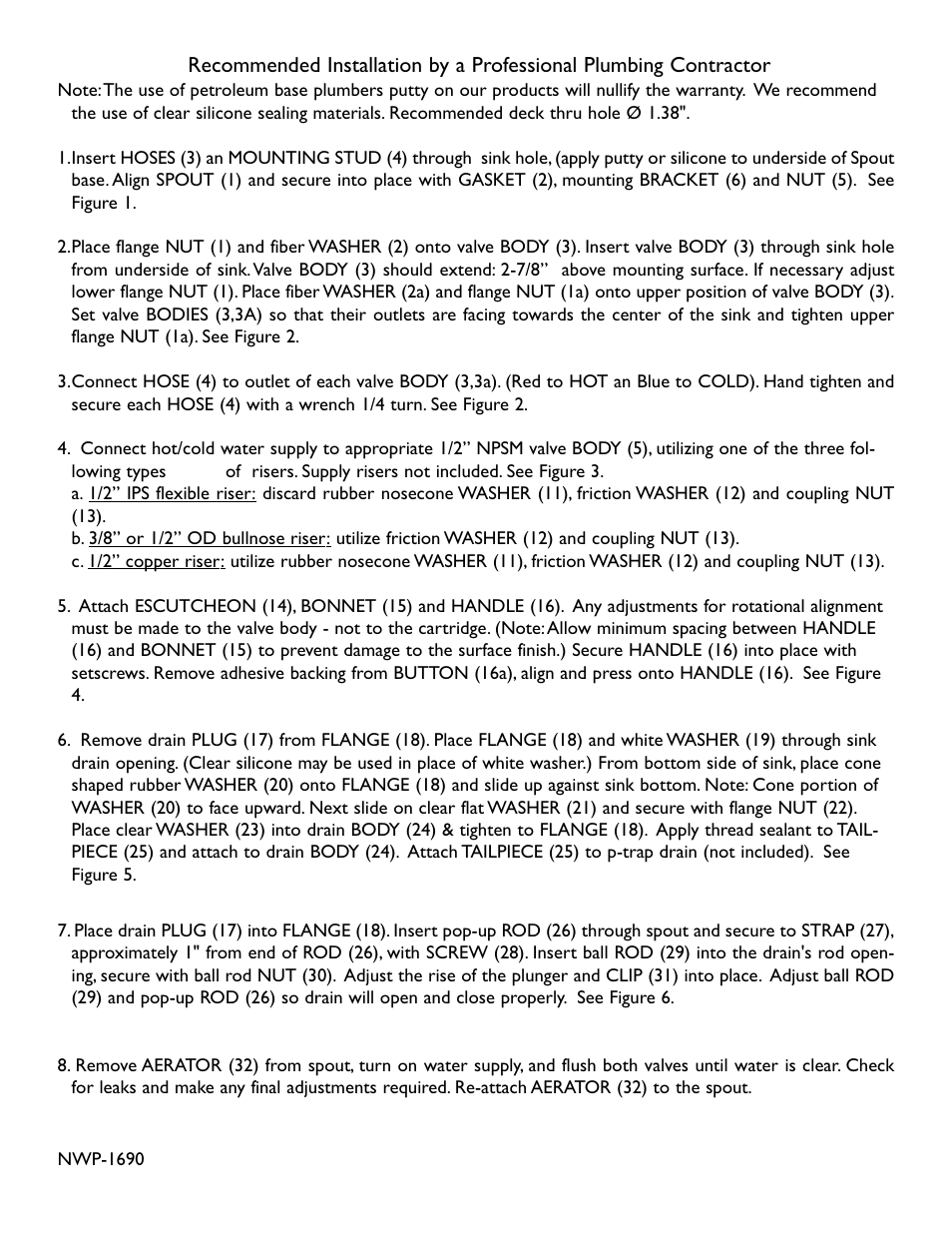 Newport Brass 1690 Virginia User Manual | Page 2 / 4