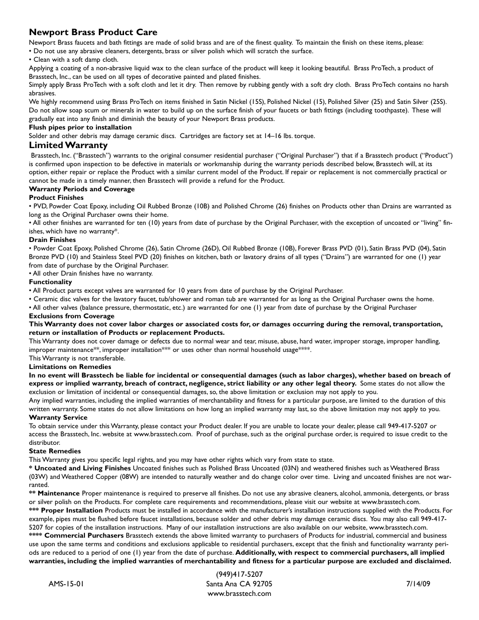Newport Brass 15-03 User Manual | Page 2 / 2