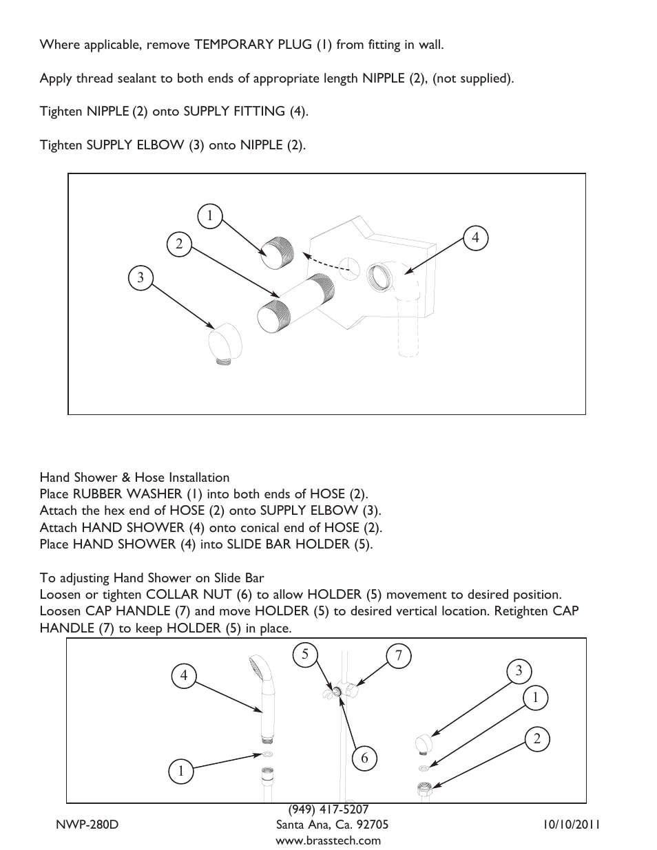 Newport Brass 280D User Manual | Page 2 / 2