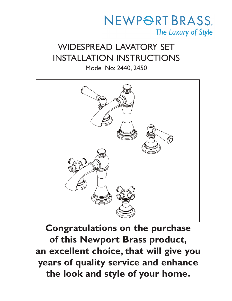 Newport Brass 2450 Sutton User Manual | 3 pages