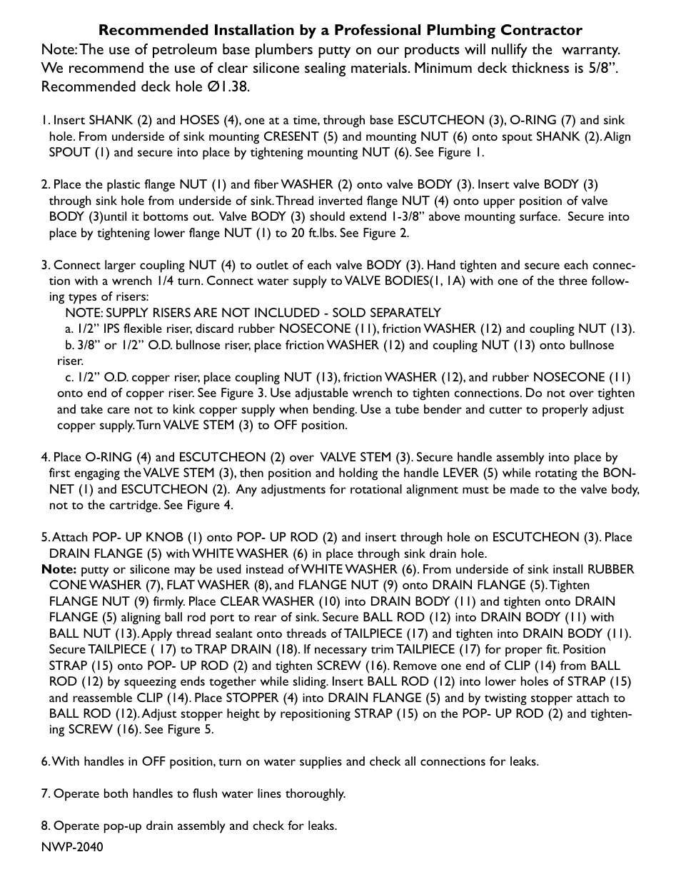 Newport Brass 2040 Secant User Manual | Page 2 / 4