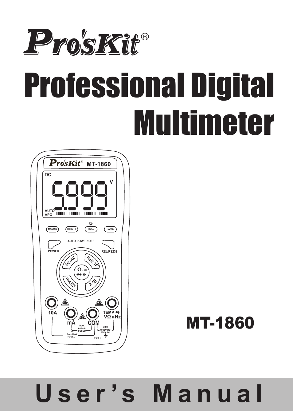 Prokit's Industries MT-1860 User Manual | 28 pages